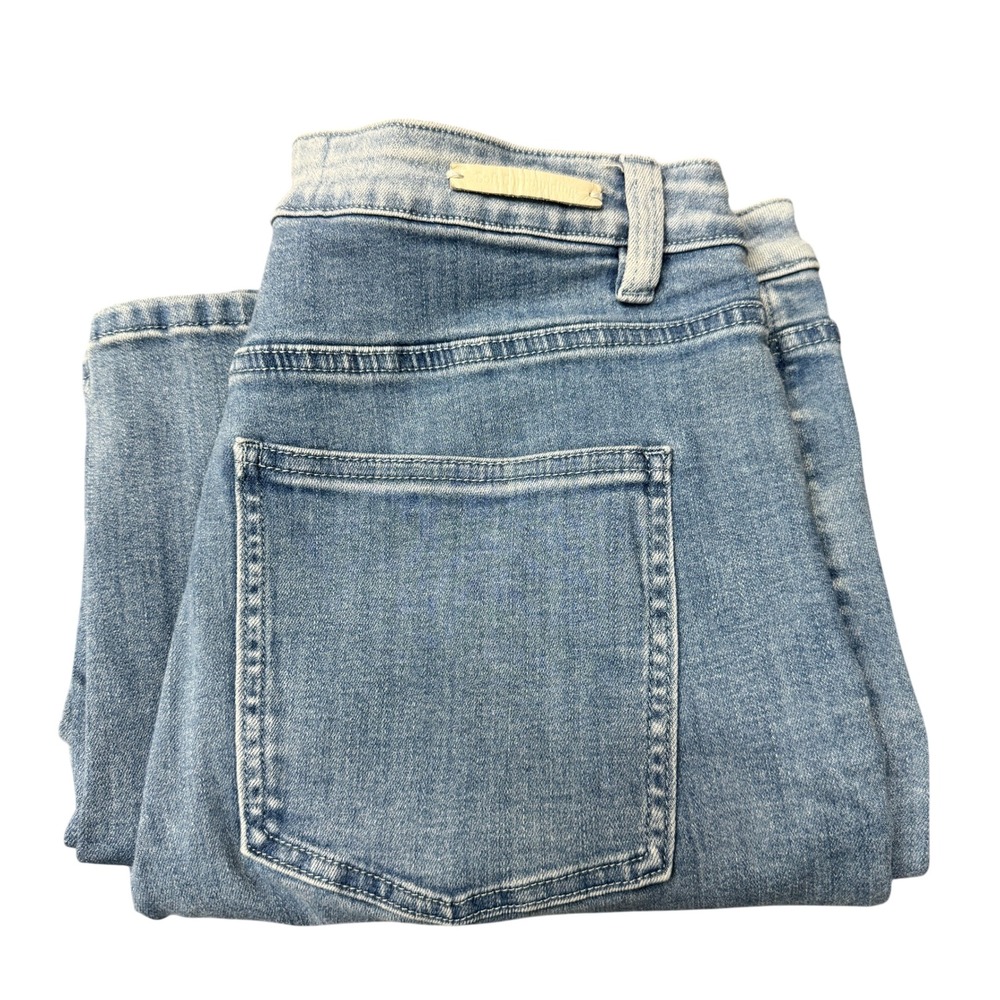 Soft Surroundings Jeans Womens 14 Straight Leg Light Wash Two Tone Denim Crop